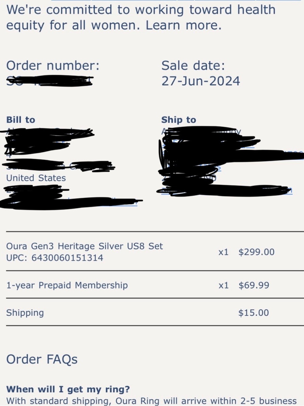 Oura Gen3 Ring Silver - Size 8 - Picture 9 of 9